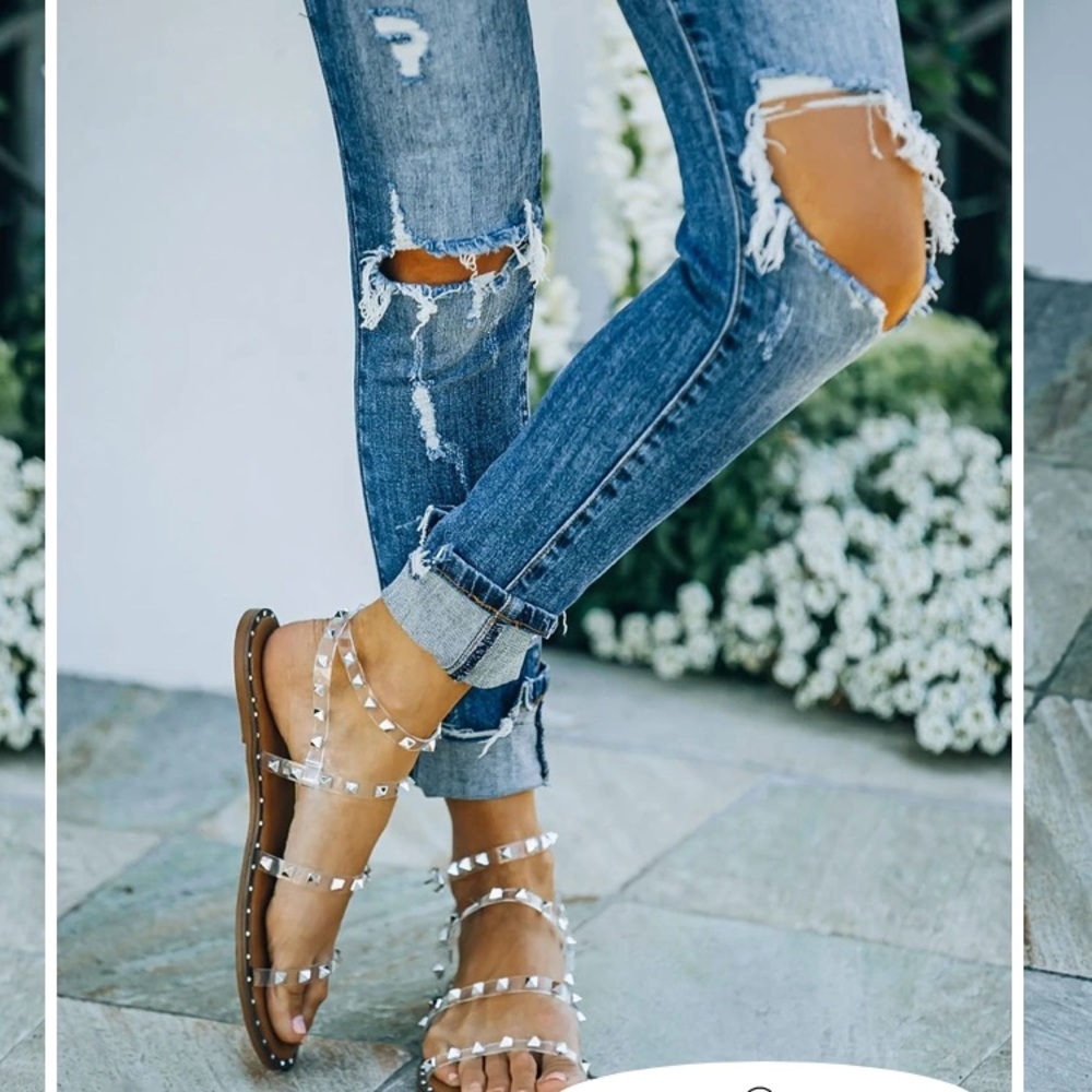 Venus Studded Strappy Sandal - Clear